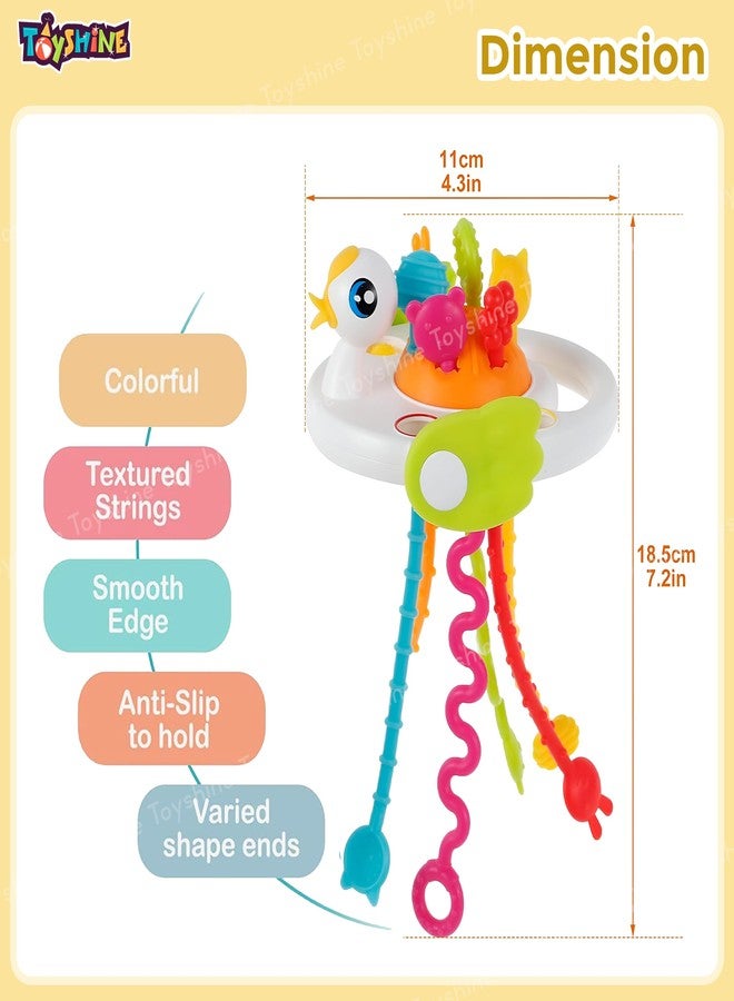 توي شاين لعبة توي شاين اللطيفة على شكل بطة، لعبة مونتيسوري لتنمية مهارات التسنين لدى الأطفال، مصنوعة من السيليكون الآمن غذائيًا، سهلة الحمل والتنقل، مثالية للأطفال من عمر 6 أشهر فما فوق. - Image 5