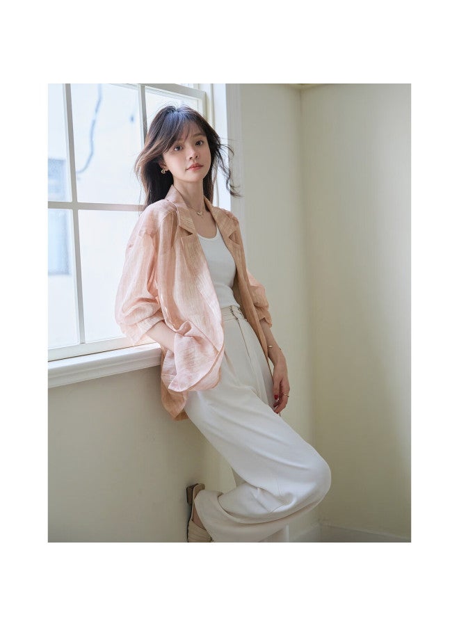 Mt [rouwu Yunying] Spring Lightweight Printed One-on Three-quarter Sleeve Blazer, Loose-fitting Concealing Women's Suit Jacket - Image 2