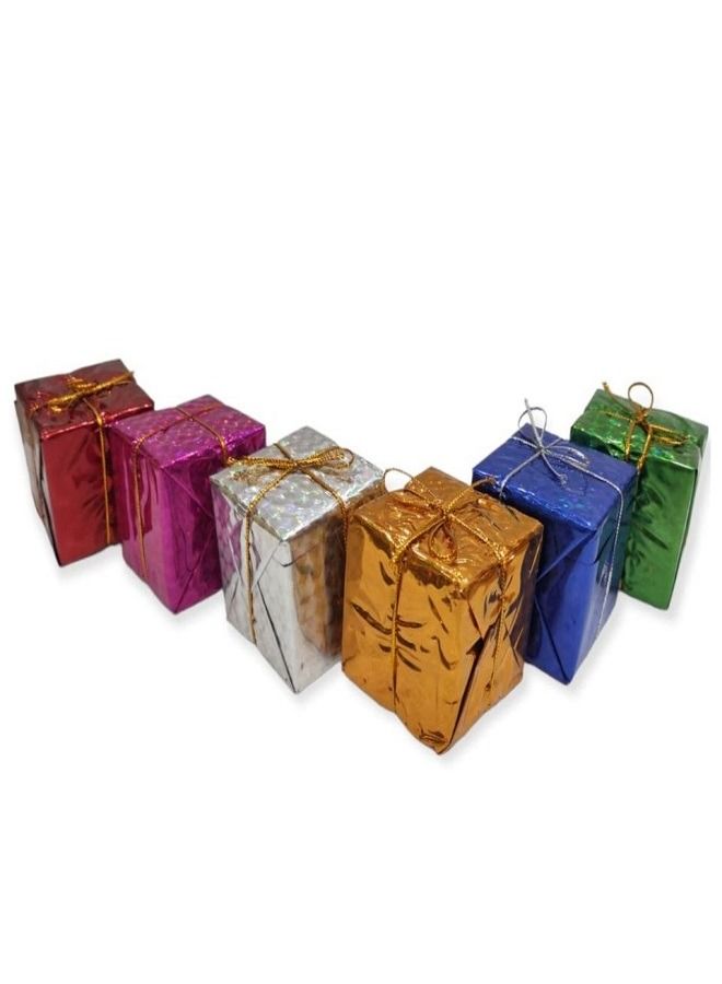 New Year's Tree Decorations Glitter Gift Bag  Pack of 6 Pieces