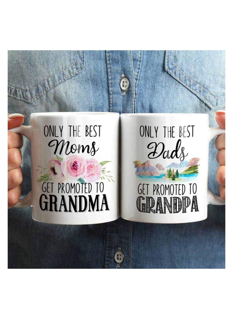 SHOP NEW ARRIVALS Promoted to Grandma Grandpa Coffee Mug Set, Pregnancy announcement. Great Grandpa Mug. Great Grandma Mug. Great Grandparents Gift, Grandparent Mug Set of 2 Shot Mugs - Image 1