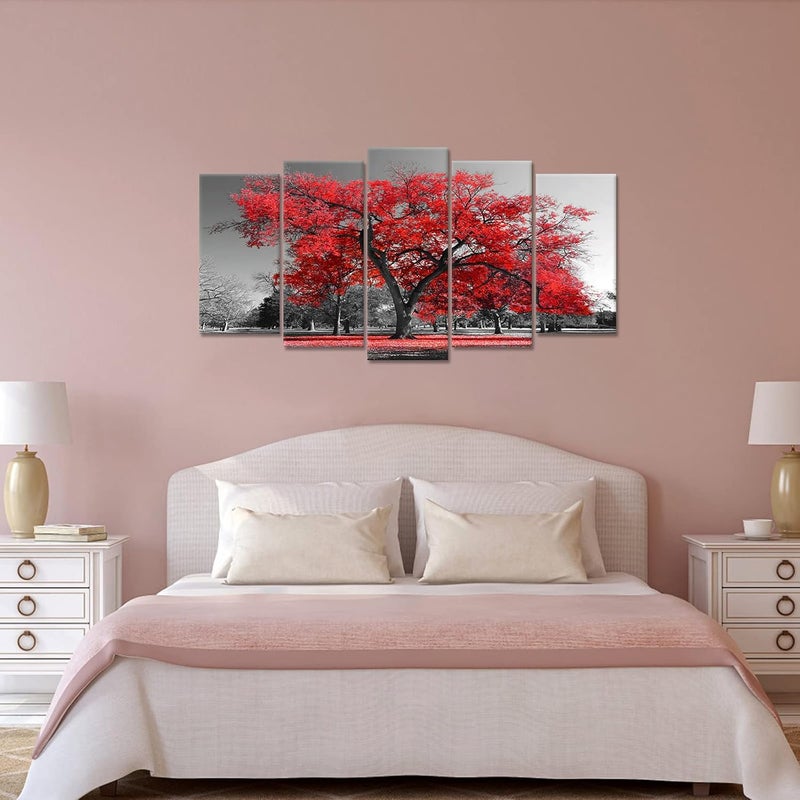 Kalormore 5-Piece Autumn Tree Canvas Wall Art - Image 4
