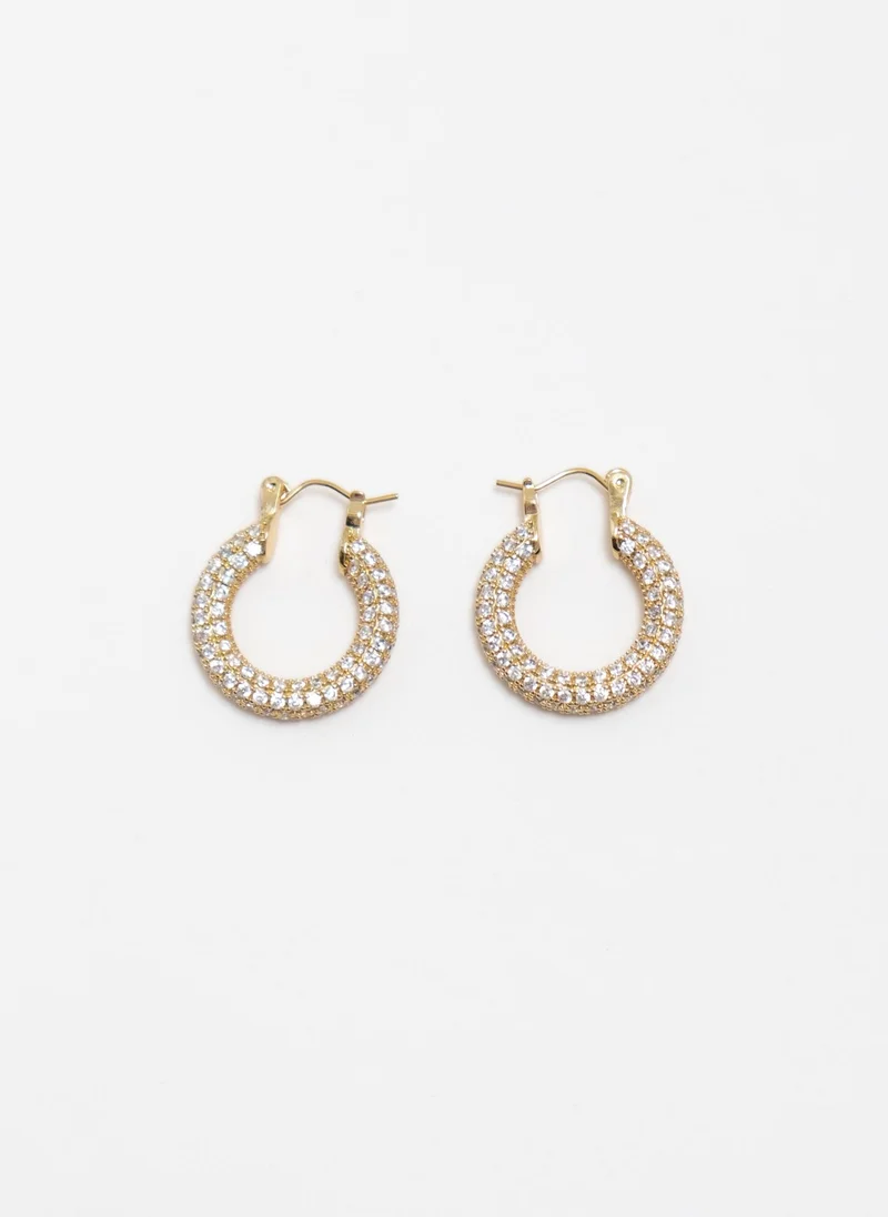 ليتشي أقراط دائرية مرصعة بالزركون