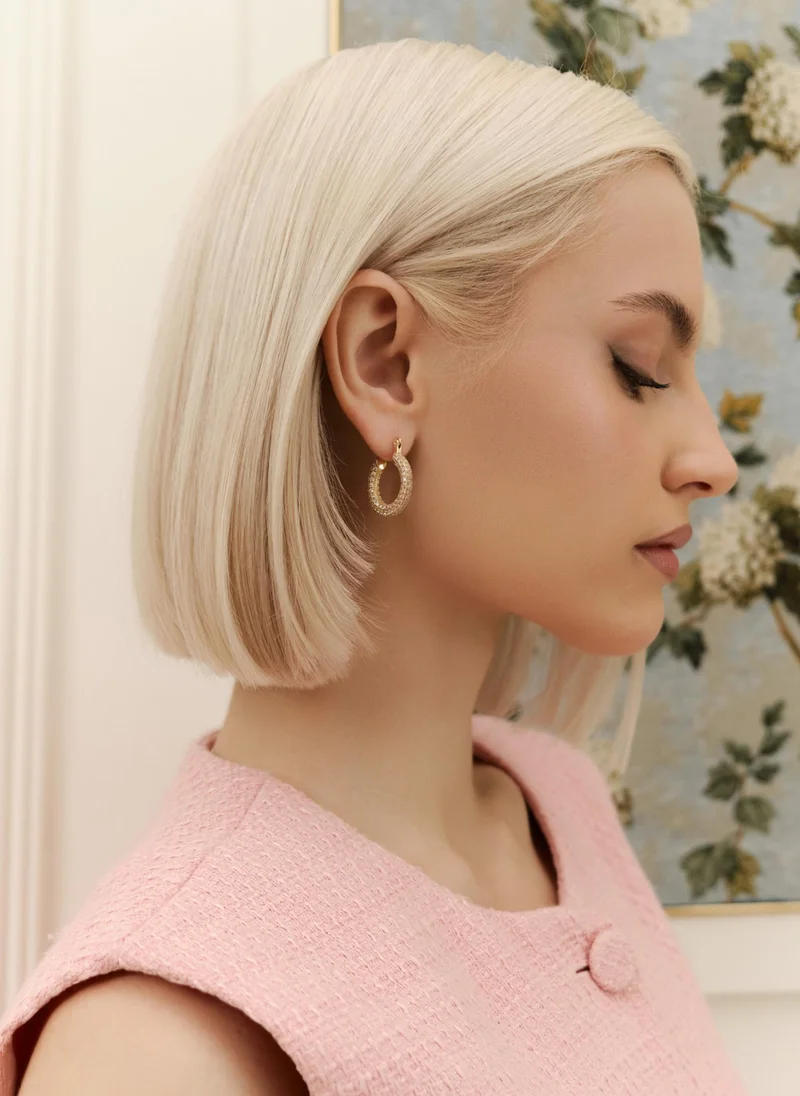 ليتشي أقراط دائرية مرصعة بالزركون