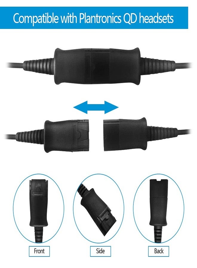 VT QD to USB Adapter Cable Compatible with Any Plantronic-Poly QD Headset with a Quick Disconnect with Volume Control and Mute Microphone/Speaker (PLT-QD-USB(02)) - Image 3