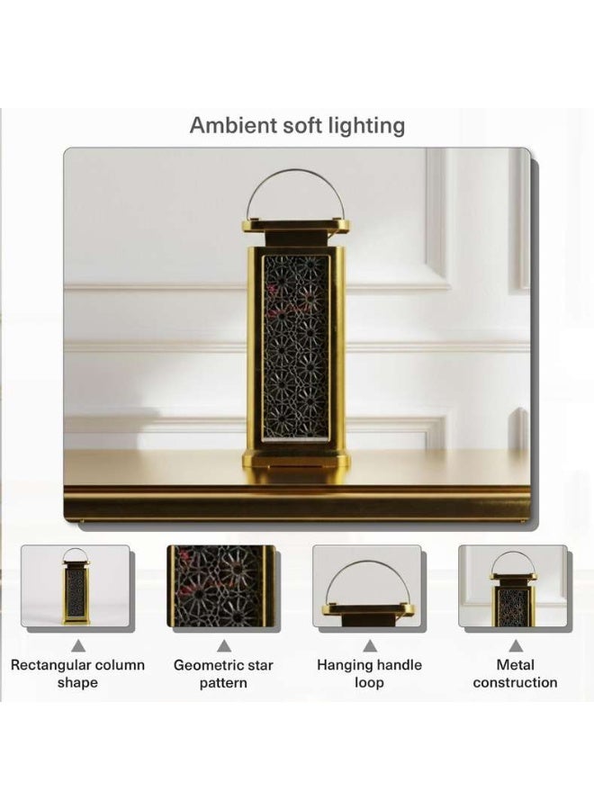 Pan Home Gold LED Lantern with Cutwork Design - Image 5