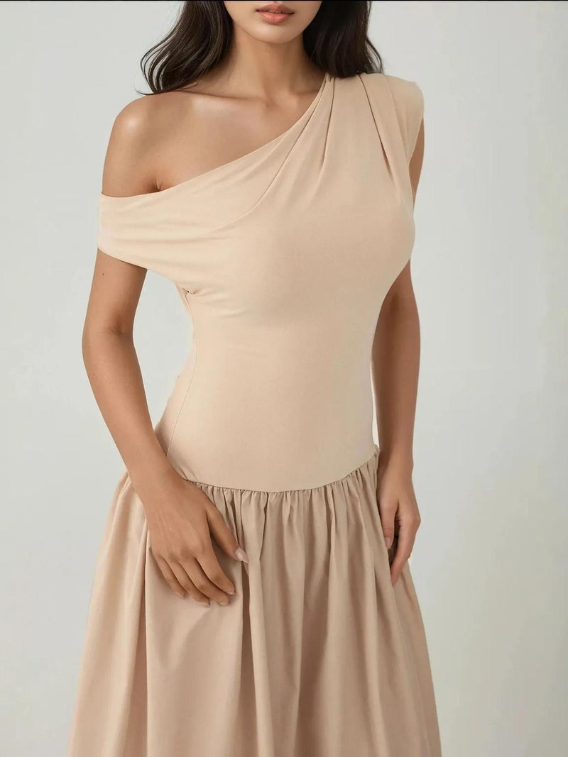 HICCUP Asymmetrical Collar Fitted Maxi Dress - Image 2