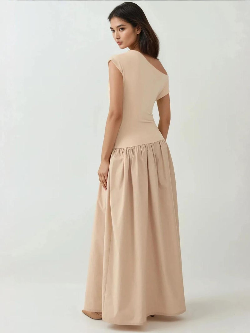 HICCUP Asymmetrical Collar Fitted Maxi Dress - Image 4