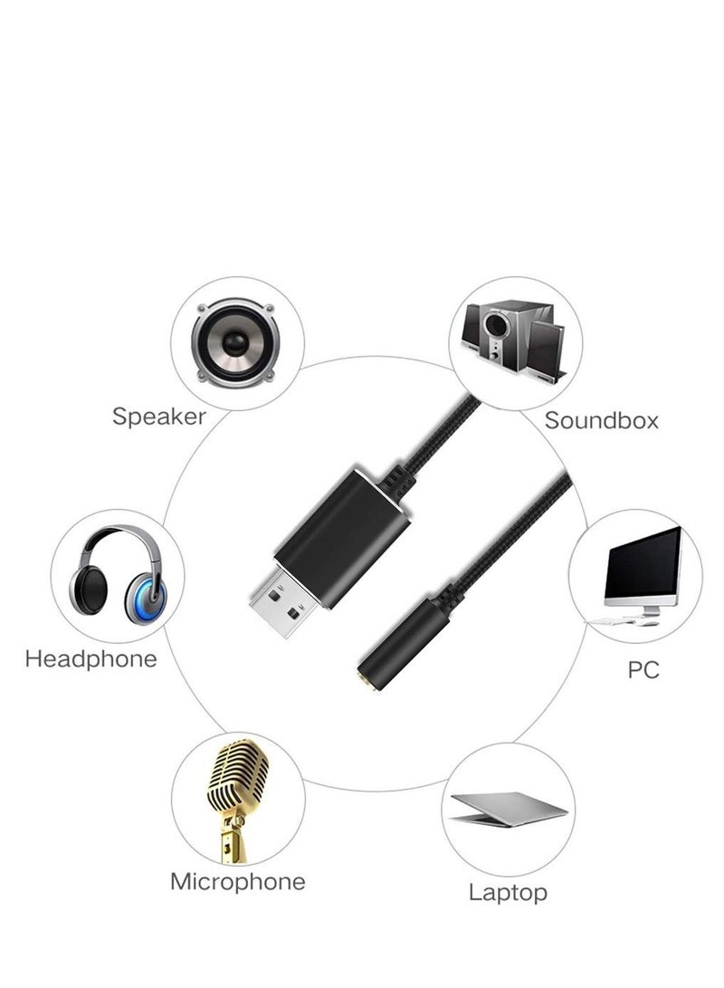 SYOSI USB to 3.5mm Audio Jack Adapter External Converter USB Audio Adapter with 3.5mm Aux Stereo for Headphone Speaker Mac PS4 PC Laptop Desktops - Image 5