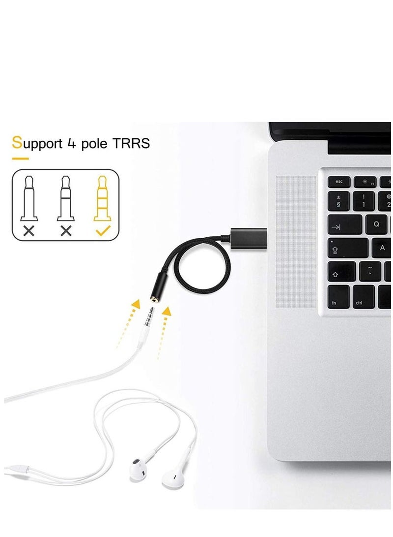SYOSI USB to 3.5mm Audio Jack Adapter External Converter USB Audio Adapter with 3.5mm Aux Stereo for Headphone Speaker Mac PS4 PC Laptop Desktops - Image 2