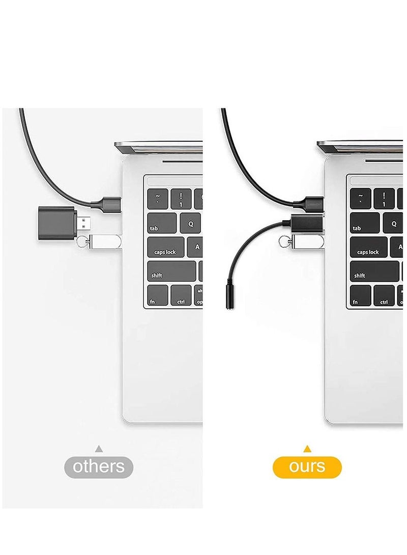 SYOSI USB to 3.5mm Audio Jack Adapter External Converter USB Audio Adapter with 3.5mm Aux Stereo for Headphone Speaker Mac PS4 PC Laptop Desktops - Image 3