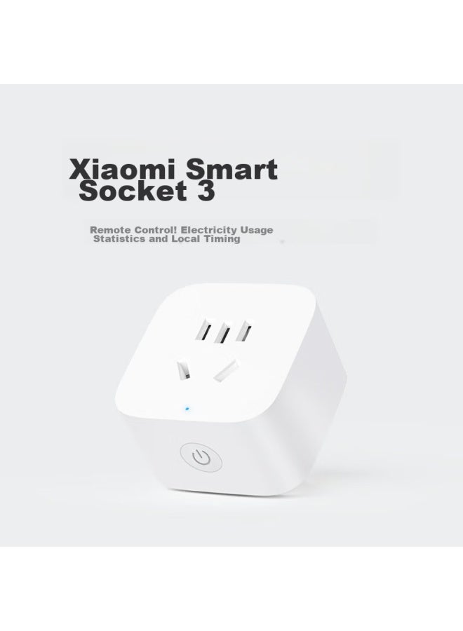 M I Xiaomi Mijia Smart Socket 3, Voice Control, Power Consumption Statistics, Local Scheduling, Overload Protection, Independent Safety Door, Flame-retardant Shell - Image 1