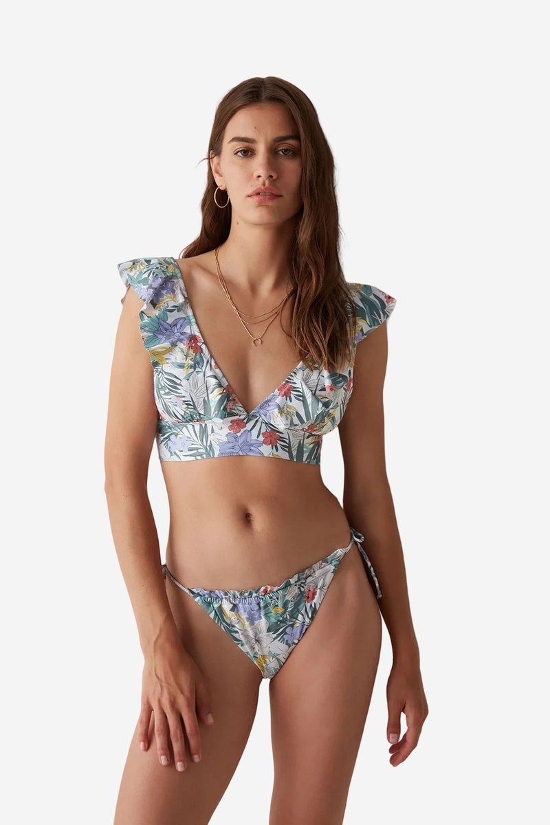 PENTI Dream Garden Floral Ruffled Super Bikini Bottom - Image 1