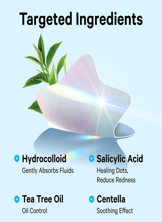 Sosky Hologram Pimple Patches for Face, Hydrocolloid Acne Patches with Salicylic Acid, Cute Star Zit Stickers,Colorful Blemish Covers,36 Count Blue Star Cloud Butterfly - Image 5