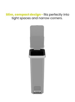 EKO HANA SLIM SERIES | Brushed Matte Finish | Soft-Closing | Fingerprint-Resistant | Step Trash Bin | Versatile For Kitchens & Bathrooms | 10L  - Image 4