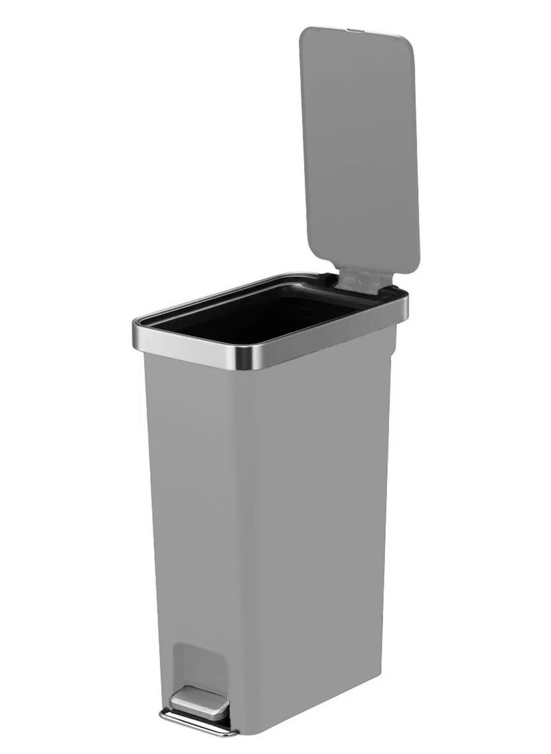 EKO HANA SLIM SERIES | Brushed Matte Finish | Soft-Closing | Fingerprint-Resistant | Step Trash Bin | Versatile For Kitchens & Bathrooms | 10L  - Image 1