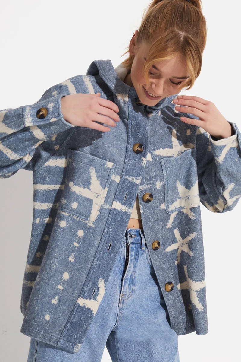 JUNE Patterned Hooded Jacket