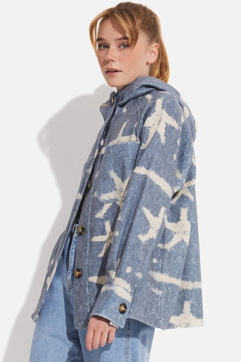 JUNE Patterned Hooded Jacket