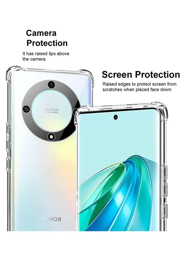 إيف غطاء حماية شفاف لهاتف Honor X9a 5G من السيليكون المرن المقاوم للصدمات، غطاء شفاف مضاد للخدش من مادة TPU لحماية كاملة للكاميرا - Image 2
