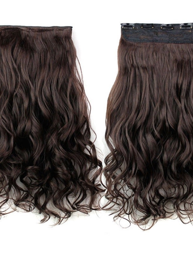 Natural Synthetic Long Curly Wavy Clip In Wig With 5 Clips - Image 1