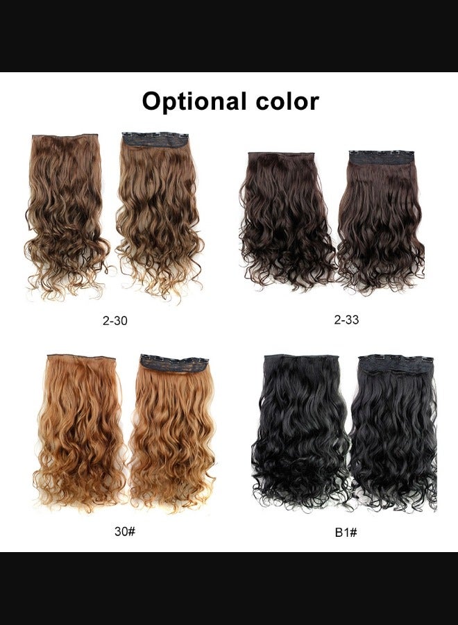 Natural Synthetic Long Curly Wavy Clip In Wig With 5 Clips - Image 4