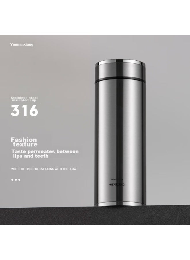 Wanxiang Insulated Mug For Men, Car-friendly Large Capacity Water Bottle H11l Gift Box Silver 500ml Business Tumbler With Filter Tea Cup - Image 1