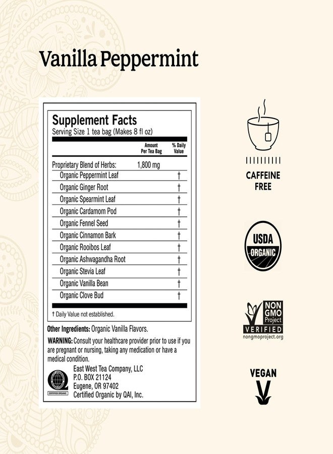 Yogi Tea Vanilla Peppermint - 16 Bags per Pack (4 Packs) - Herbal Peppermint Vanilla to Support Healthy Digestion - Limited Edition Holiday Digestive Tea with Peppermint, Ginger & More - Image 2