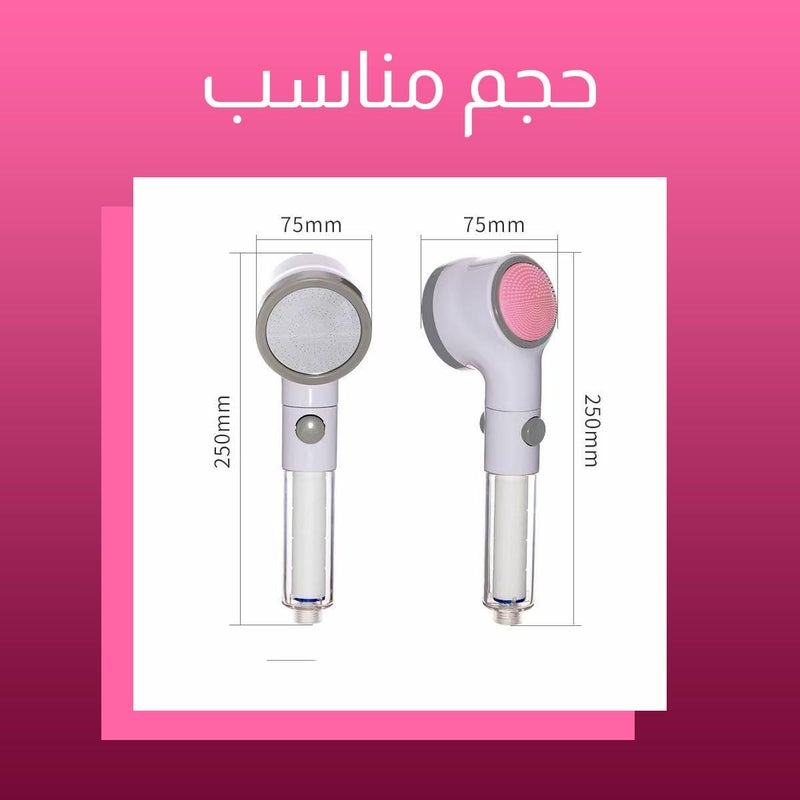 Handheld Shower Head Set with Filter and Pause Switch Removable Luxury Spa Showerhead Soft, Filtering Showerhead for Sensitive Skin (White) - Image 2