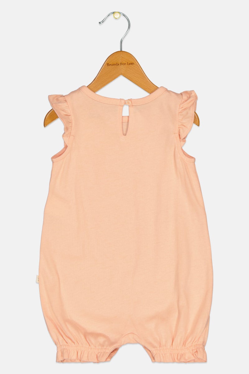 GAP Toddlers Girl Graphic Print Rompers, Peach - Image 2