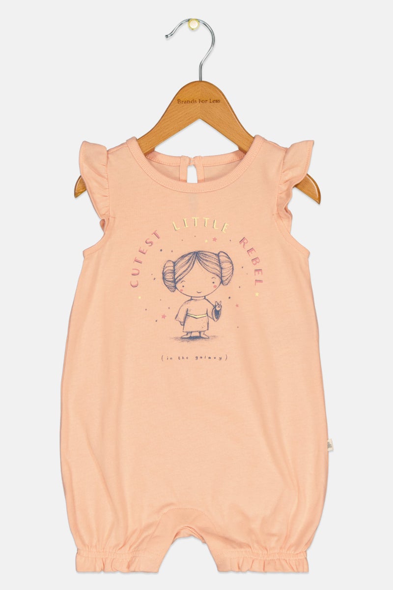 GAP Toddlers Girl Graphic Print Rompers, Peach - Image 1