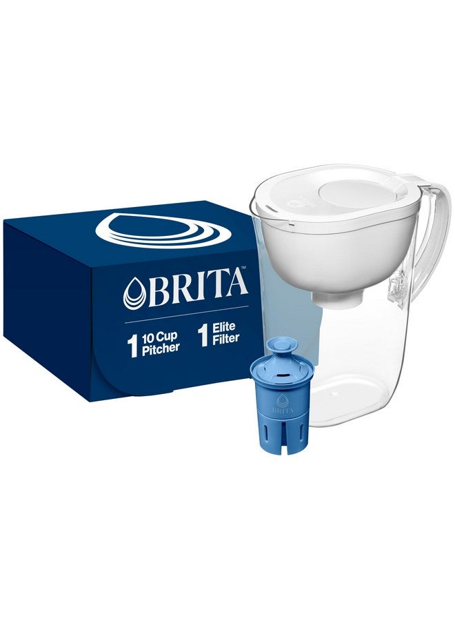BRITA جهاز ترشيح المياه من بريتا، فلتر إيلت اليومي، يزيل 99% من الرصاص، يتضمن 1 فلتر، سعة 10 أكواب، أبيض - Image 1