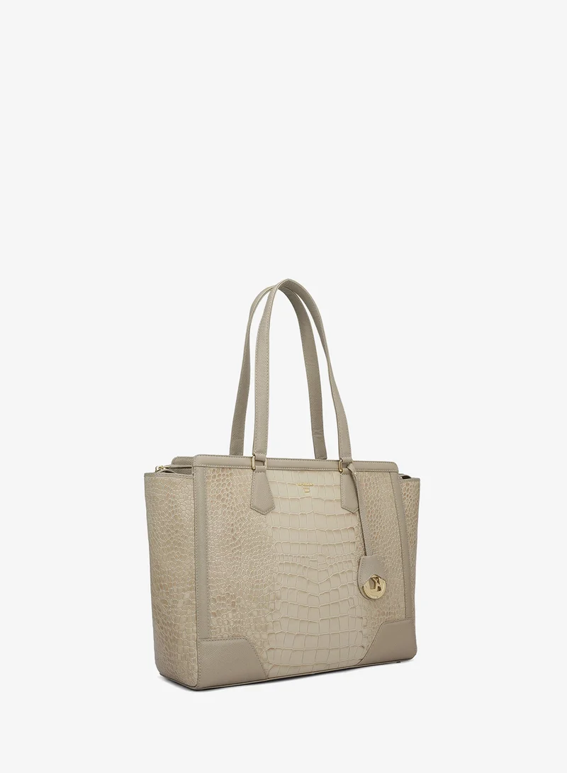 Da Milano  Large Croco Franzy Leather Tote - Frost for Women | Best Price UAE