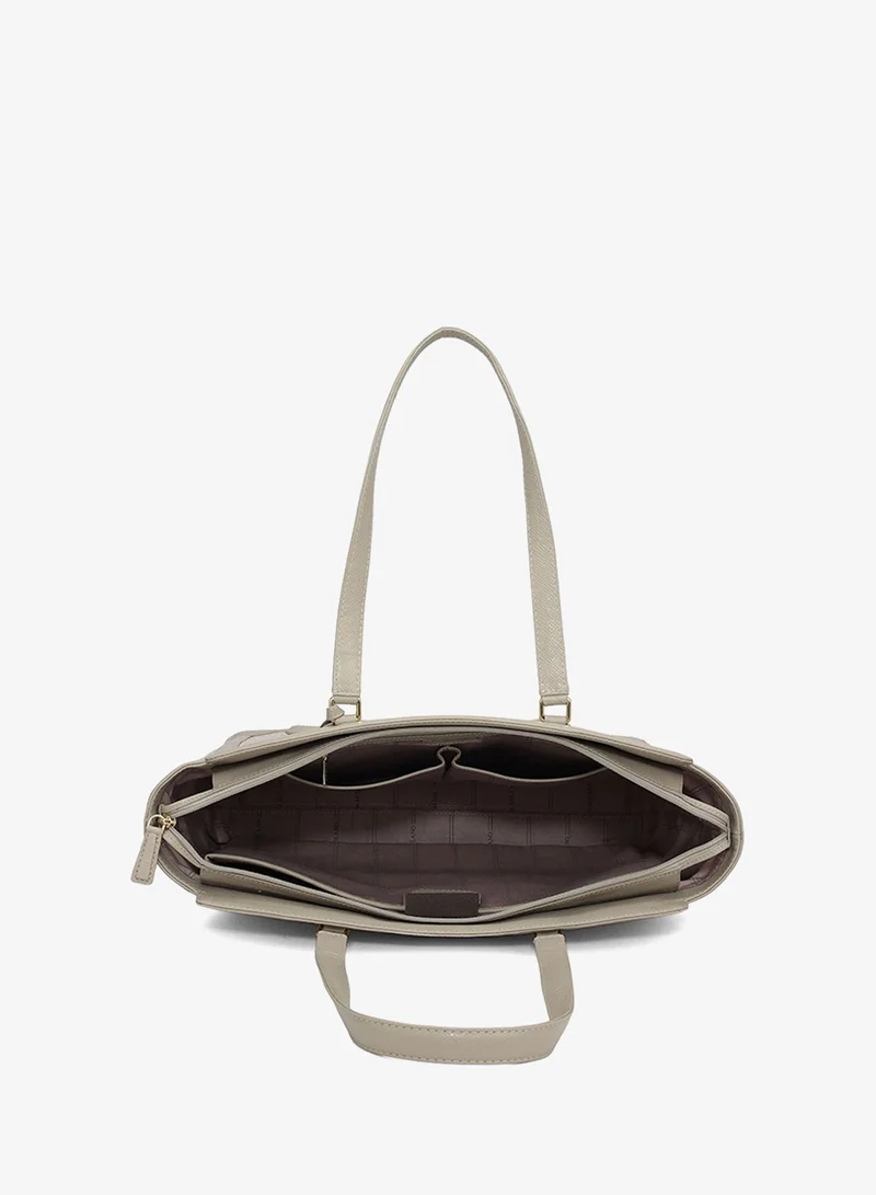 Da Milano  Large Croco Franzy Leather Tote - Frost for Women | Best Price UAE