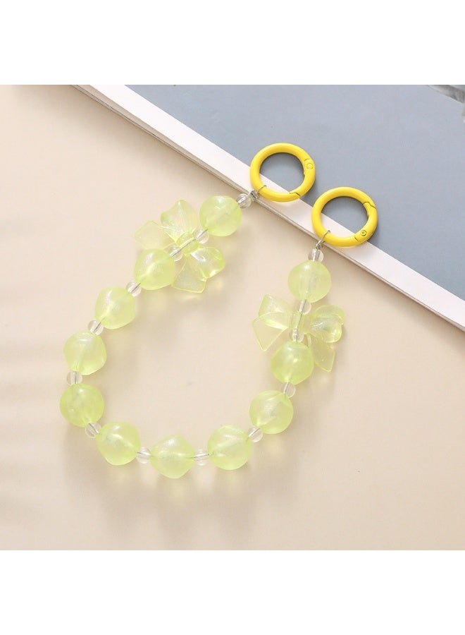 NIBEMINENT Phone Charm/ Chain Strap for Women Girls,K006 Fleshy Fig Cell Phone Case Lanyard Wrist Strap，Yellow