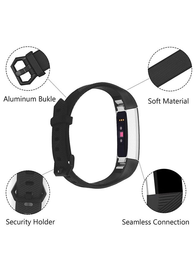 2 Pcs Fitbit Alta HR/Fitbit Alta Bands Strap, Breathable Silicone Sport Wristbands, Replacement Fitness Tracker Bracelet Accessories (Black+Purple) - Image 3