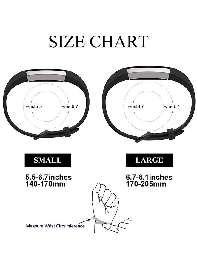 2 Pcs Fitbit Alta HR/Fitbit Alta Bands Strap, Breathable Silicone Sport Wristbands, Replacement Fitness Tracker Bracelet Accessories (Black+Purple) - Image 2