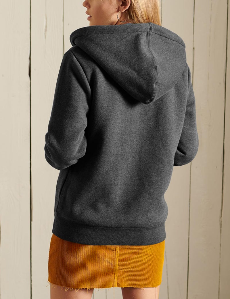 Flygo Women Winter Hoodies Zip Up Fleece Sherpa Lined Warm Sweatshirts Jacket(DarkGrey-M) - Image 5