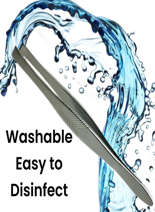 ALAZCO 3 Vintage Style Square Tip Ribbed Professional Tweezers for Eyebrows Premium Precision for Facial Hair Splinter Ingrown Hair Removal Straight Tip Women men Made in Korea - Image 5