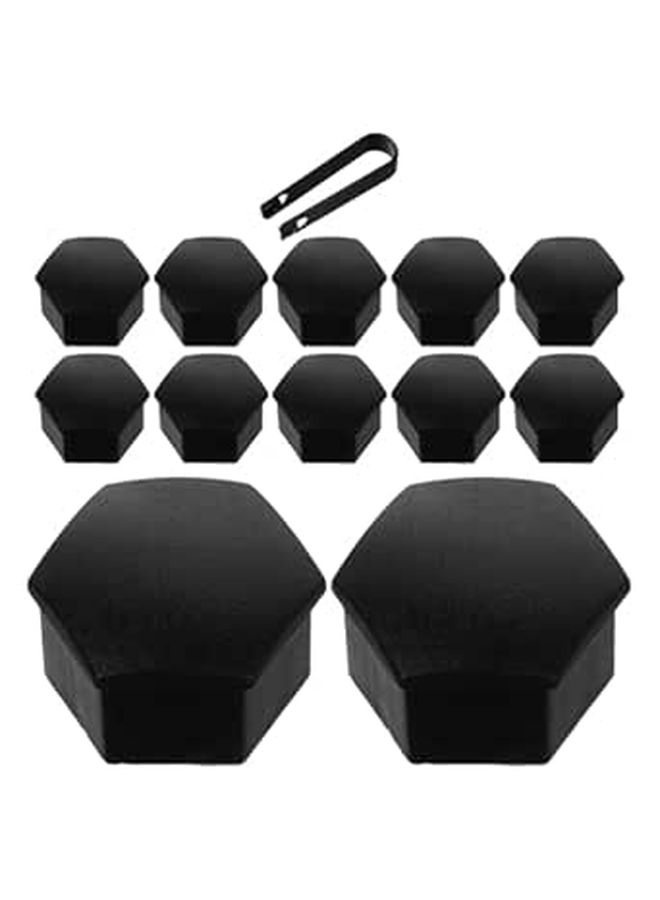 Matte Black Wheel Lug Nut Covers 20pcs with Removal Clip Hub Dust Protectors - Image 1