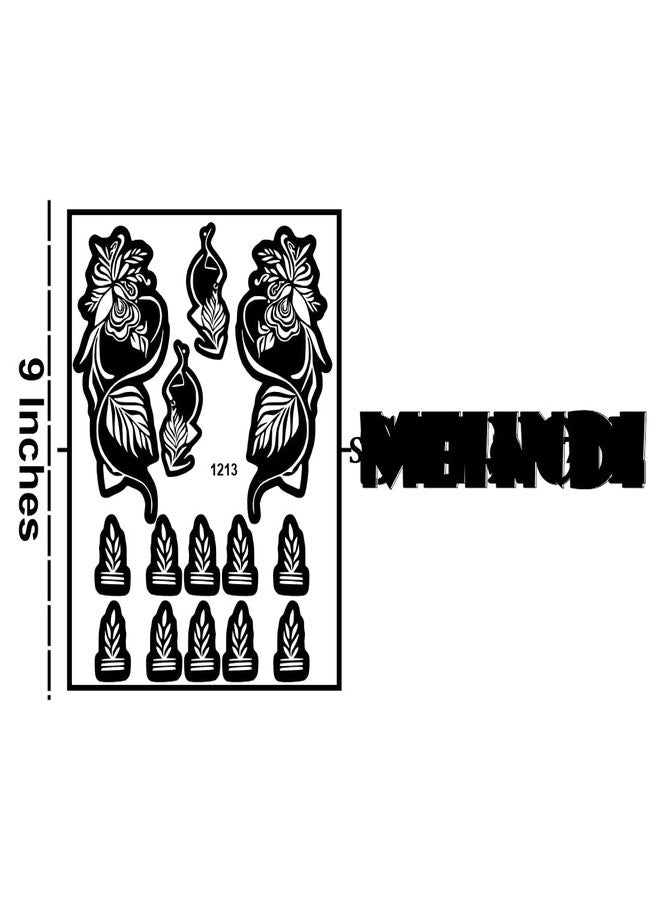 ORDERSHOCK Rose & Floral Mehndi Stencil Sticker Design For Easy Apply - Image 3
