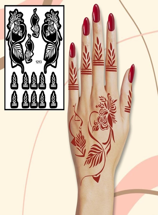 ORDERSHOCK Rose & Floral Mehndi Stencil Sticker Design For Easy Apply - Image 4