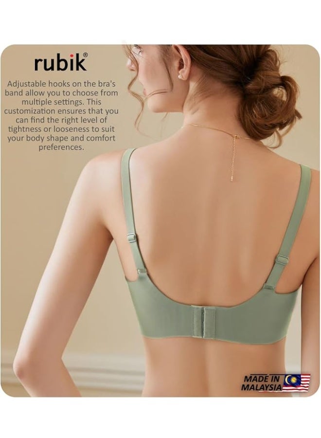 Rubik Seamless Paded Sports Bra Non Wired, Extreemly Comfortable For Yoga Gym Training Running Workout Fitness (Medium, Green) - Image 2