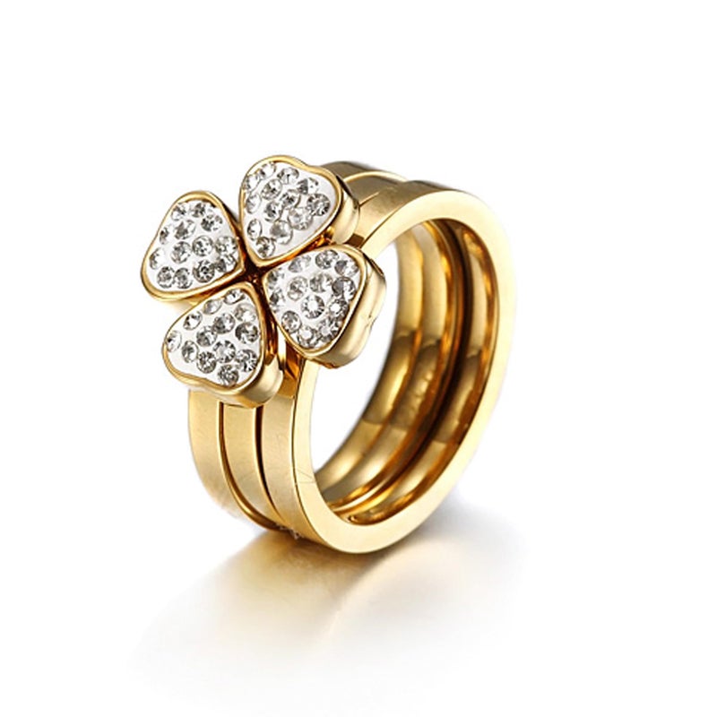 CIUNOFOR 14K Gold Plated Ring Simulated Diamond CZ Cocktail Rings for Women Gold Statement RingsWide Bands Parallel Bar Ring for Men Customized Personalized (Style 1, 7) - Image 1