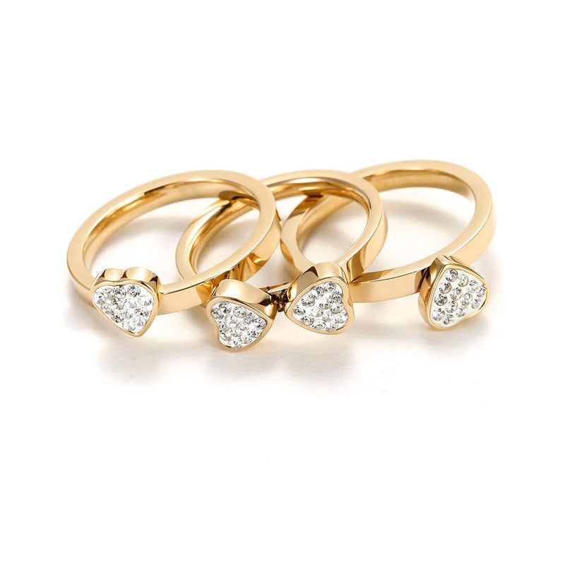 CIUNOFOR 14K Gold Plated Ring Simulated Diamond CZ Cocktail Rings for Women Gold Statement RingsWide Bands Parallel Bar Ring for Men Customized Personalized (Style 1, 7) - Image 3