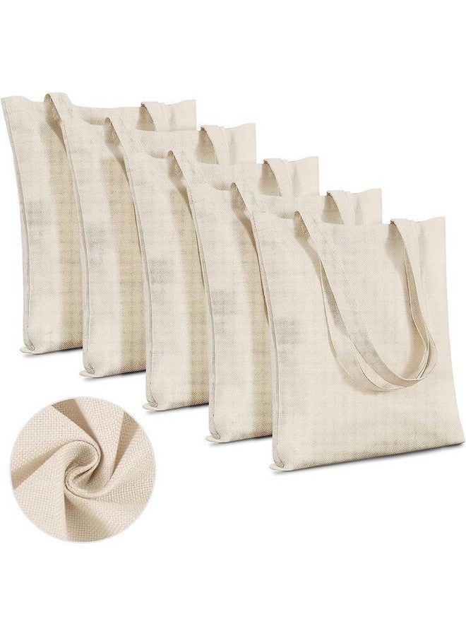 Metsi Canvas Tote Bag for Women, 13"x15" Plain Cotton Tote Bag with Zipper, Reusable Multi-Purpose Cotton Bags for Shopping, School, Beach, Groceries, Painting, DIY Gift Bags, Pack of 10 - Image 1