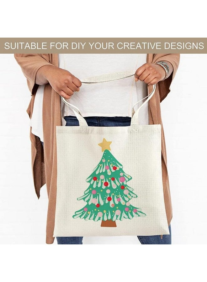 Metsi Canvas Tote Bag for Women, 13"x15" Plain Cotton Tote Bag with Zipper, Reusable Multi-Purpose Cotton Bags for Shopping, School, Beach, Groceries, Painting, DIY Gift Bags, Pack of 10 - Image 5