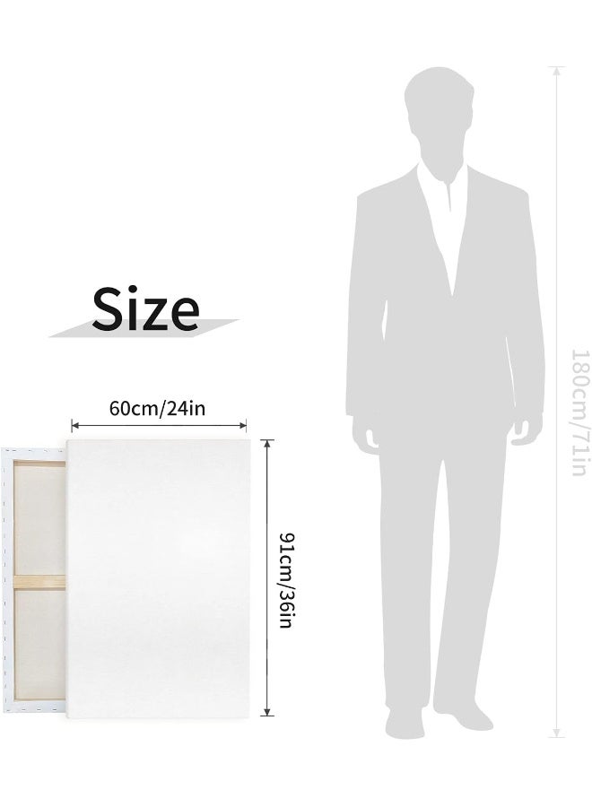 BPA لوحات قماشية مسبقة الشد من BPA للرسم 24x36" عبوة 2 لوح قماش فارغ كبير للرسم بالأكريليك والصب، 100% قطن، معالج بخمسة طبقات من الجيسو - Image 2