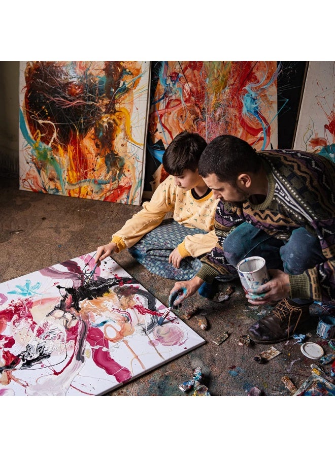 BPA لوحات قماشية مسبقة الشد من BPA للرسم 24x36" عبوة 2 لوح قماش فارغ كبير للرسم بالأكريليك والصب، 100% قطن، معالج بخمسة طبقات من الجيسو - Image 5