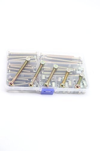 binifiMux Crib/Bunk Bed Screws Replacement Parts, binifiMux 100pcs M6 x 35mm/ 45mm/ 55mm/ 65mm/ 75mm Hex Drive Socket Cap Bolts Barrel Nuts Assortment Kit for Delta Dream on me Cribs - Image 2