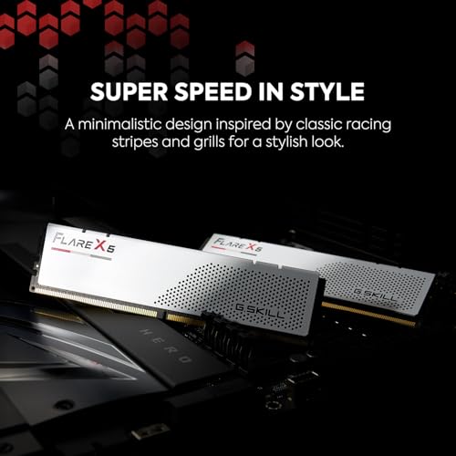 G.SKILL Flare X5 Series DDR5 RAM (AMD Expo & Intel XMP 3.0) 64GB (2x32GB) 6000MT/s CL36-36-36-96 1.35V Desktop Computer Memory U-DIMM - Matte White (F5-6000J3636F32GX2-FX5W) - Image 3