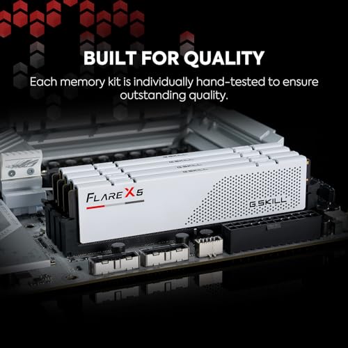 G.SKILL Flare X5 Series DDR5 RAM (AMD Expo & Intel XMP 3.0) 64GB (2x32GB) 6000MT/s CL36-36-36-96 1.35V Desktop Computer Memory U-DIMM - Matte White (F5-6000J3636F32GX2-FX5W) - Image 5